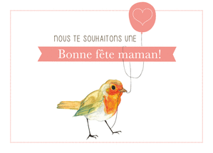 Oiseau joyeux pour c&eacute;l&eacute;brer maman avec amour